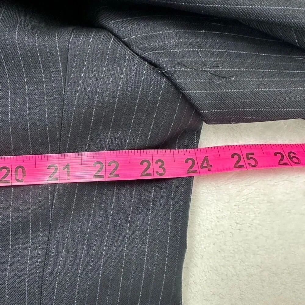 Jack Victor Men's 44L/38 Valentino CT Black Pinstripe Suit Set 100% Wool‎ New